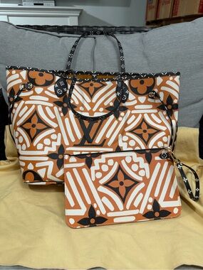 ❌❌❌SOLD❌❌❌ Louis  Vuitton Orange, White & Black Monogram Canvas Tote